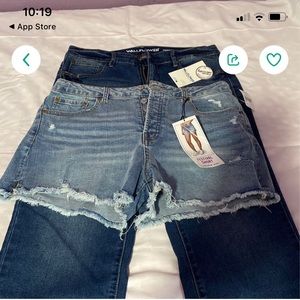 Shorts/jeans brand new with tags. 8 dollars each or 15 for both